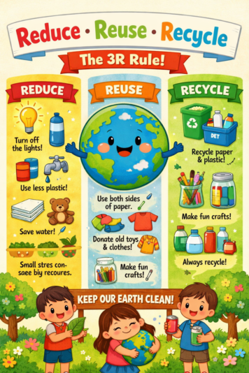 Reduce, reuse, recycle for kids