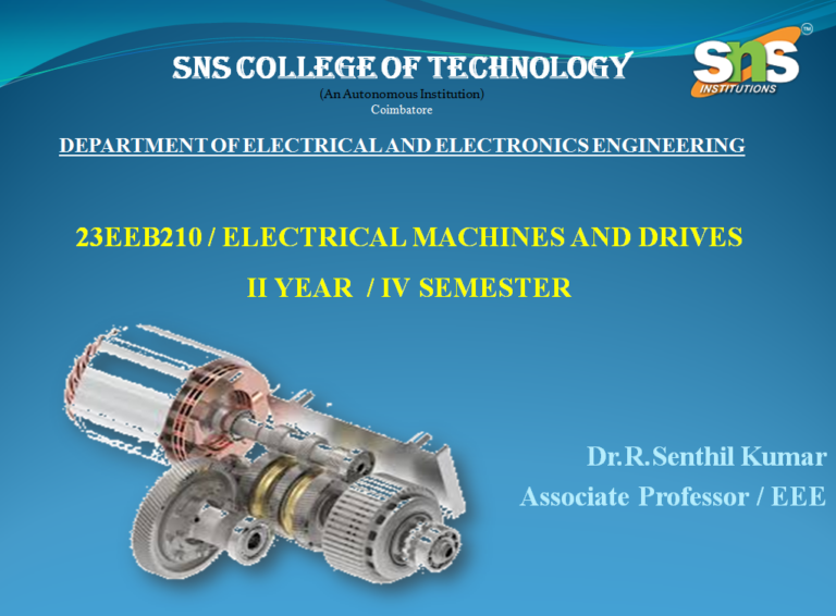 23EEB210 Electrical Machines and Drives (Class A)