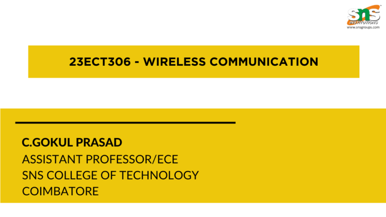 23ECT306 – WIRELESS COMMUNICATION