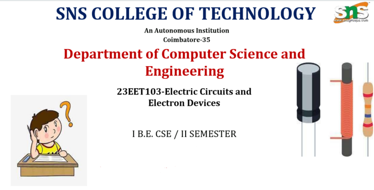 23EET103-Electric Circuit and Electron Devices (CSE C)